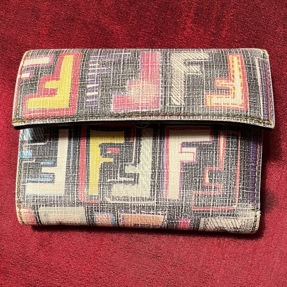 Fendi Colorful Zucca Print Wallet, Multi - Picture 1 of 8